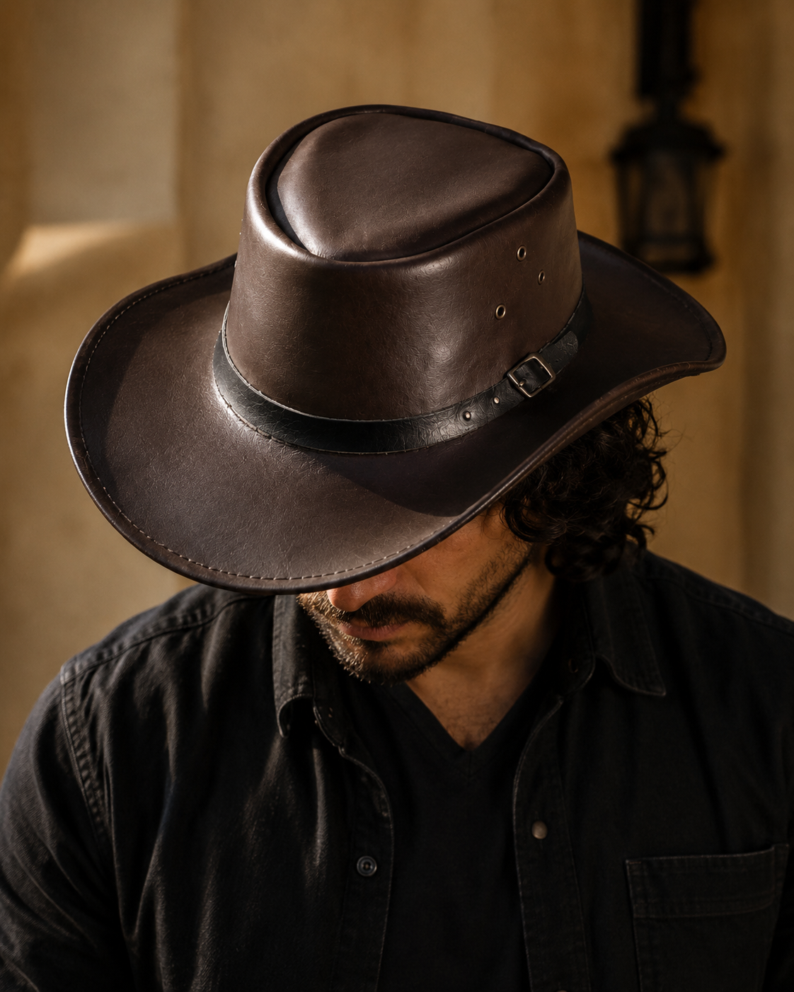 Mavrak Studio's Black Stripe Leather Cowboy Hat