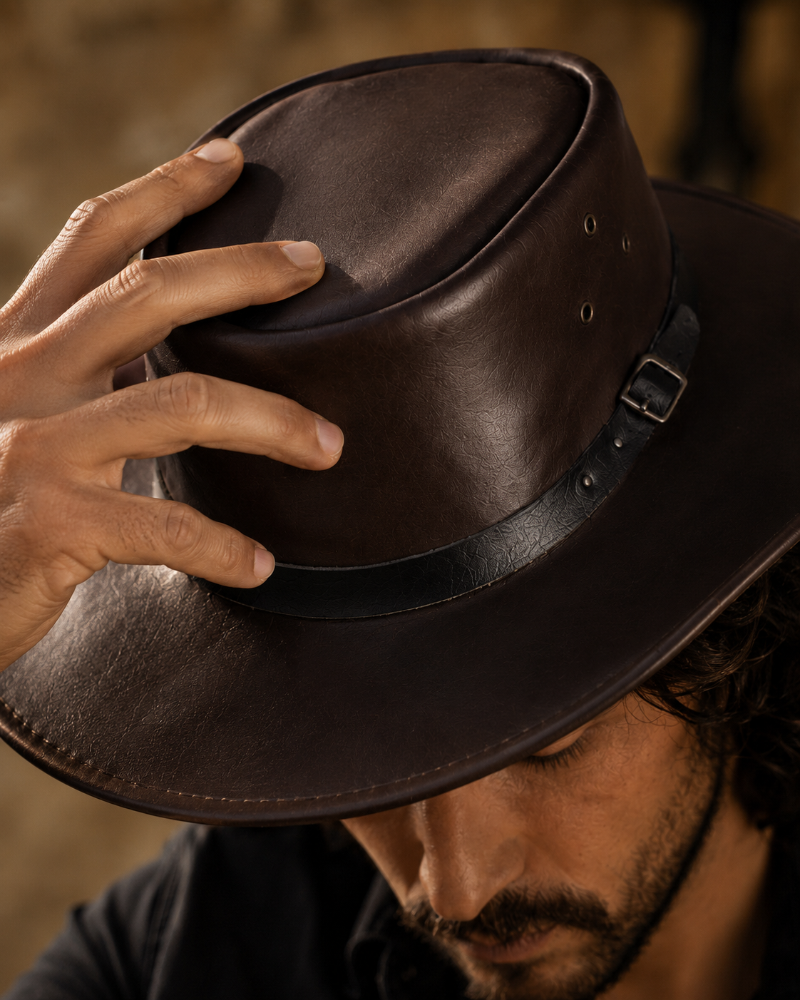 Mavrak Studio's Black Stripe Leather Cowboy Hat