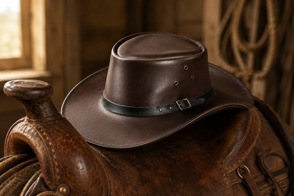 Mavrak Studio's Black Stripe Leather Cowboy Hat