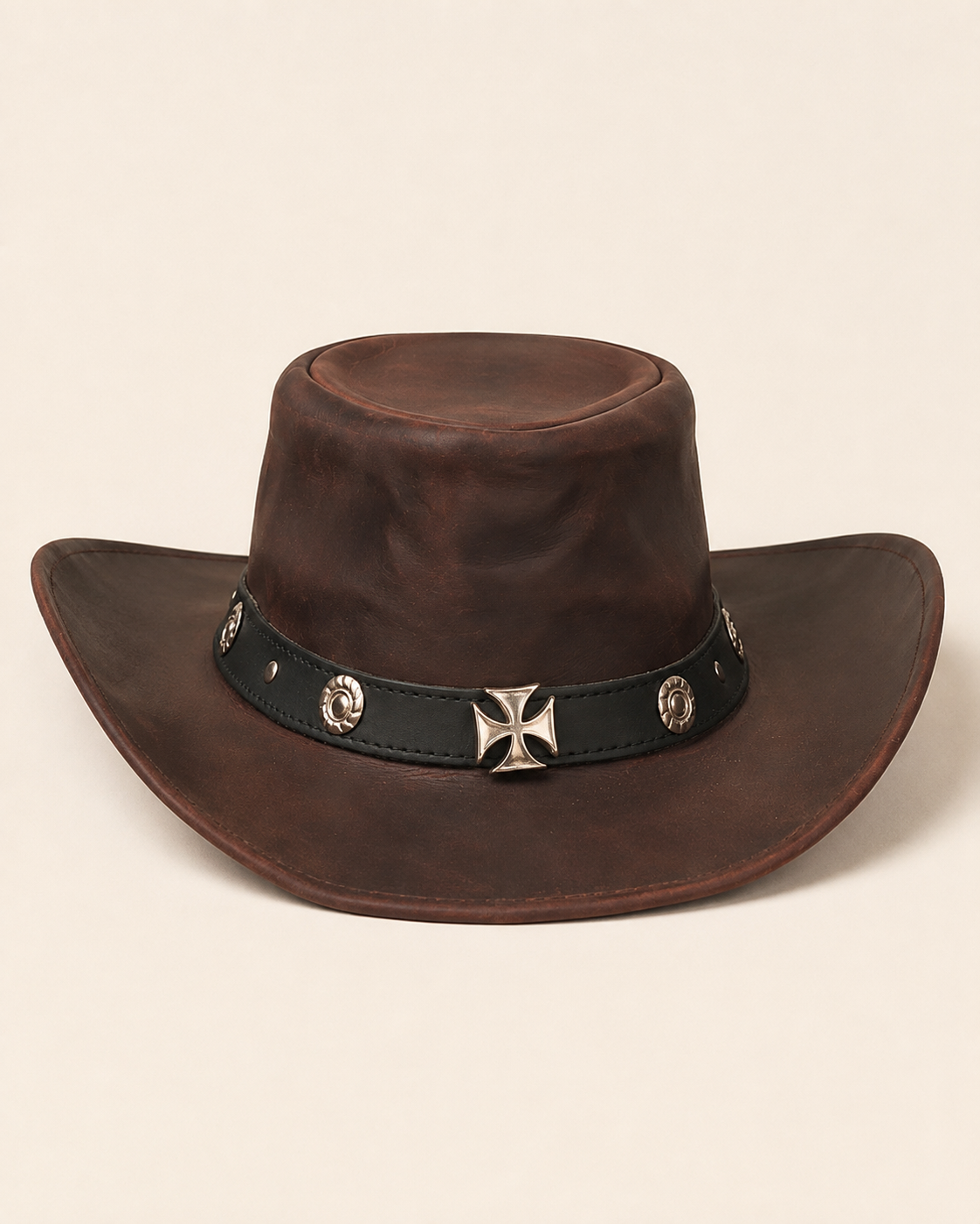 Mavrak Studio's Premium Leather Western Cowboy Hat // Studs band // Burgundy